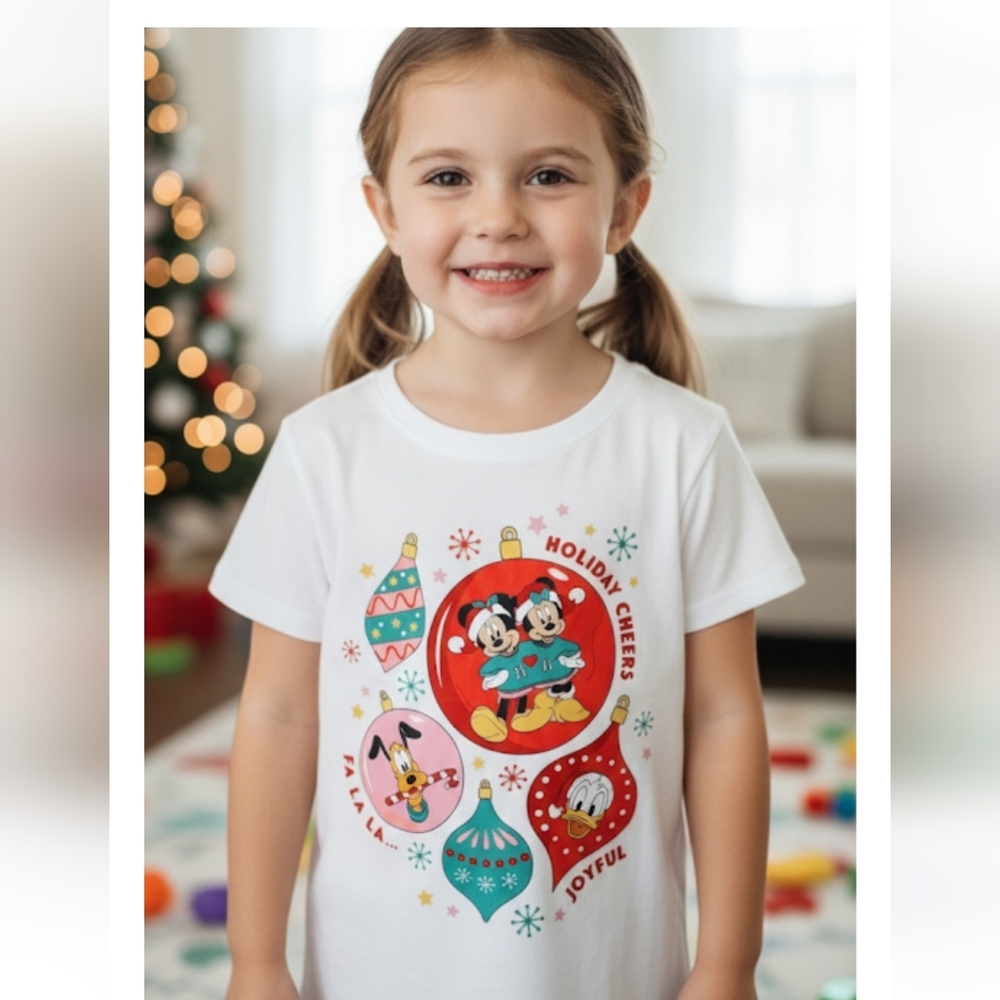 Disney Girls 6-6X Holiday Christmas Top New